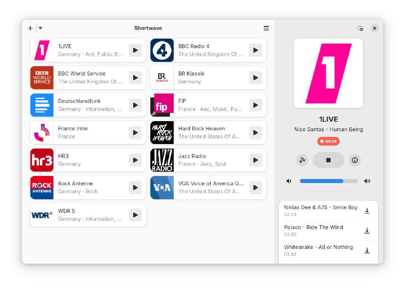 #软件 #播客 #开源📻 Shortwave - 现代化互联网广播播放器▎软件平台